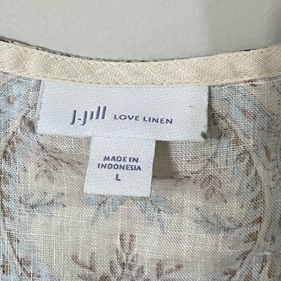 J Jill Linen Ornate Paisley Barley Elegant Top - Picture 7 of 7